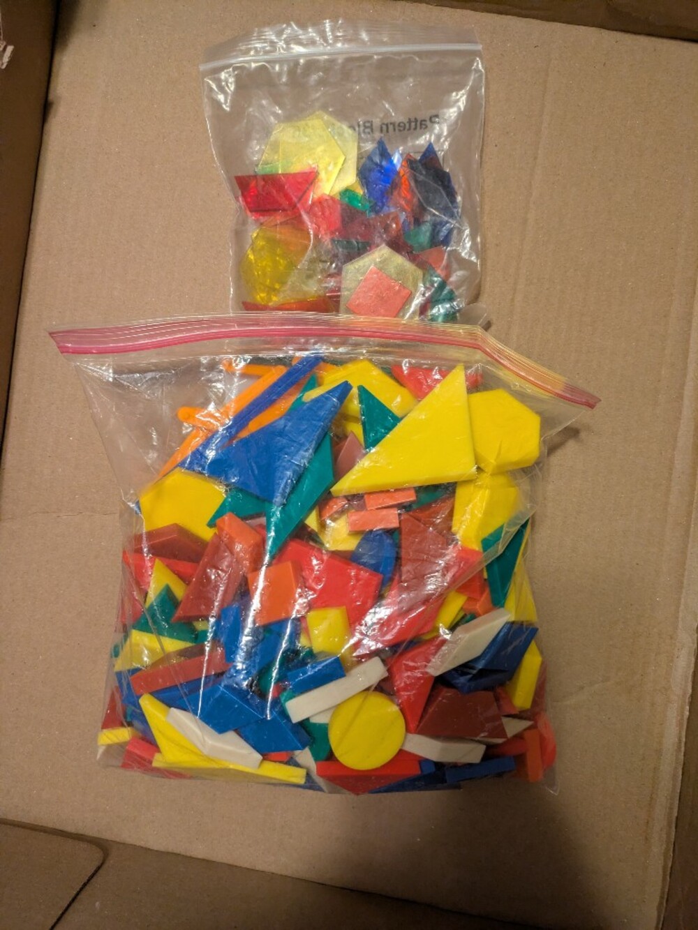 Colorful Geo-Shape Math Tiles Set for Kids - Yellow, Blue, Red, Green